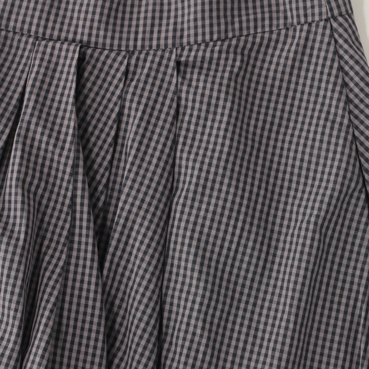 WASHED COTTON GINGHAM SKIRT