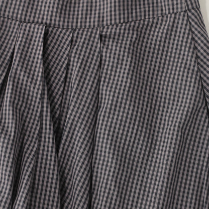 WASHED COTTON GINGHAM SKIRT