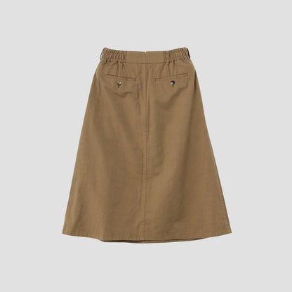 COTTON LINEN PLAIN WEAVE SKIRT