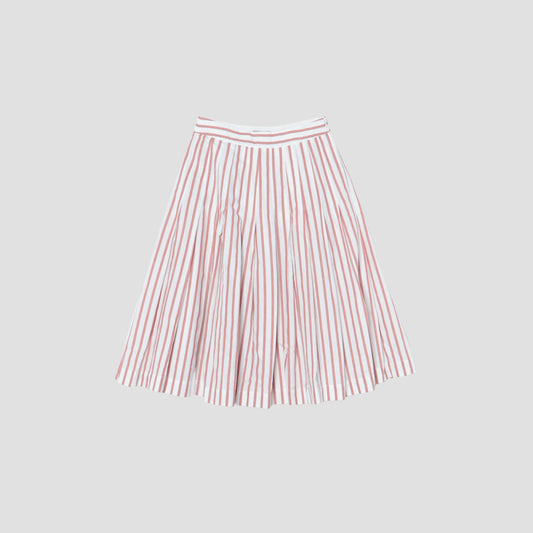 BOLD STRIPE COTTON LINEN SKIRT