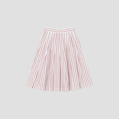 BOLD STRIPE COTTON LINEN SKIRT