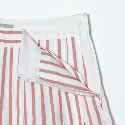 BOLD STRIPE COTTON LINEN SKIRT