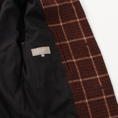 HOUNDSTOOTH CHECK WOOL COAT