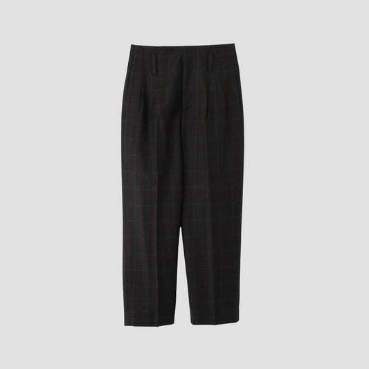 PLAID WOOL TROUSERS