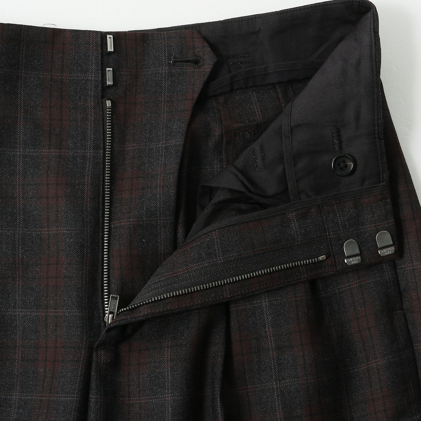 PLAID WOOL TROUSERS