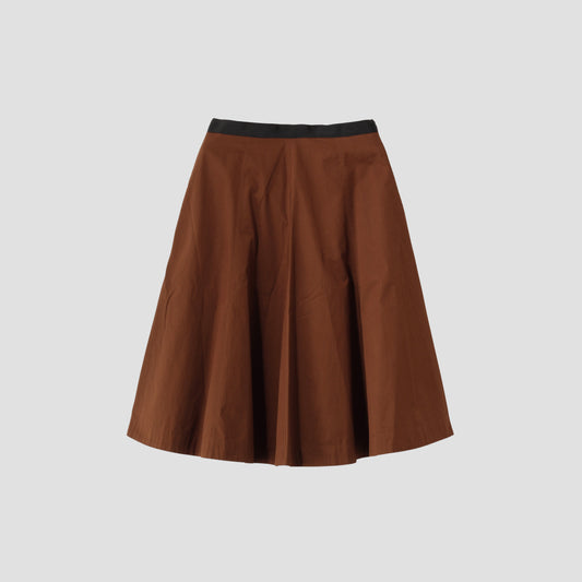 WASHED COTTON SATIN SKIRT
