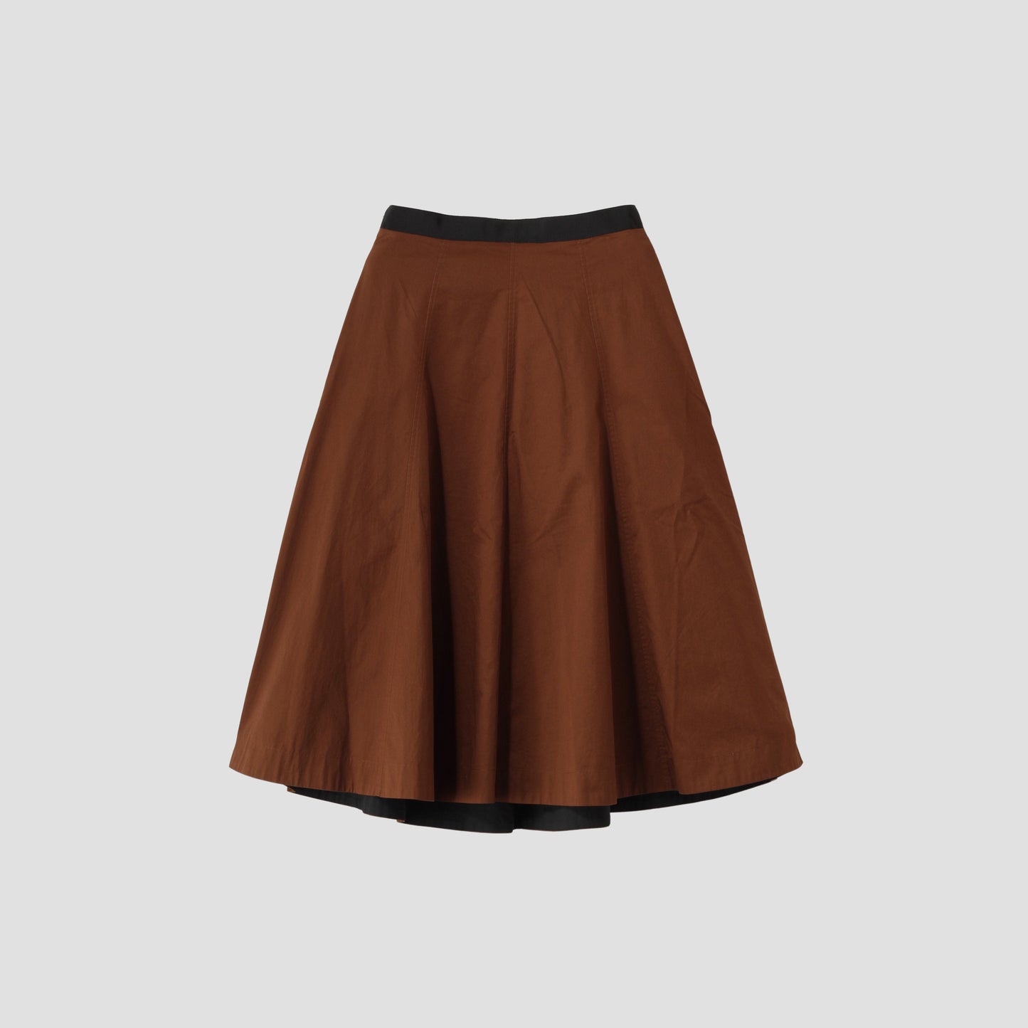 WASHED COTTON SATIN SKIRT