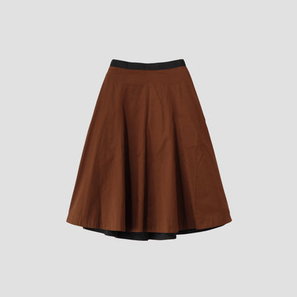 WASHED COTTON SATIN SKIRT