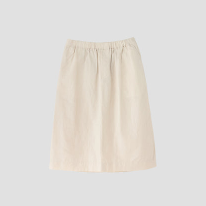 PLAIN WEAVE COTTON LINEN SKIRT