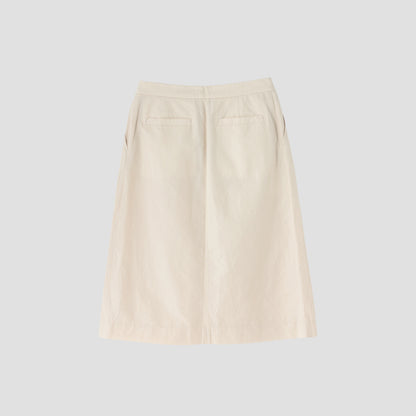 PLAIN WEAVE COTTON LINEN SKIRT