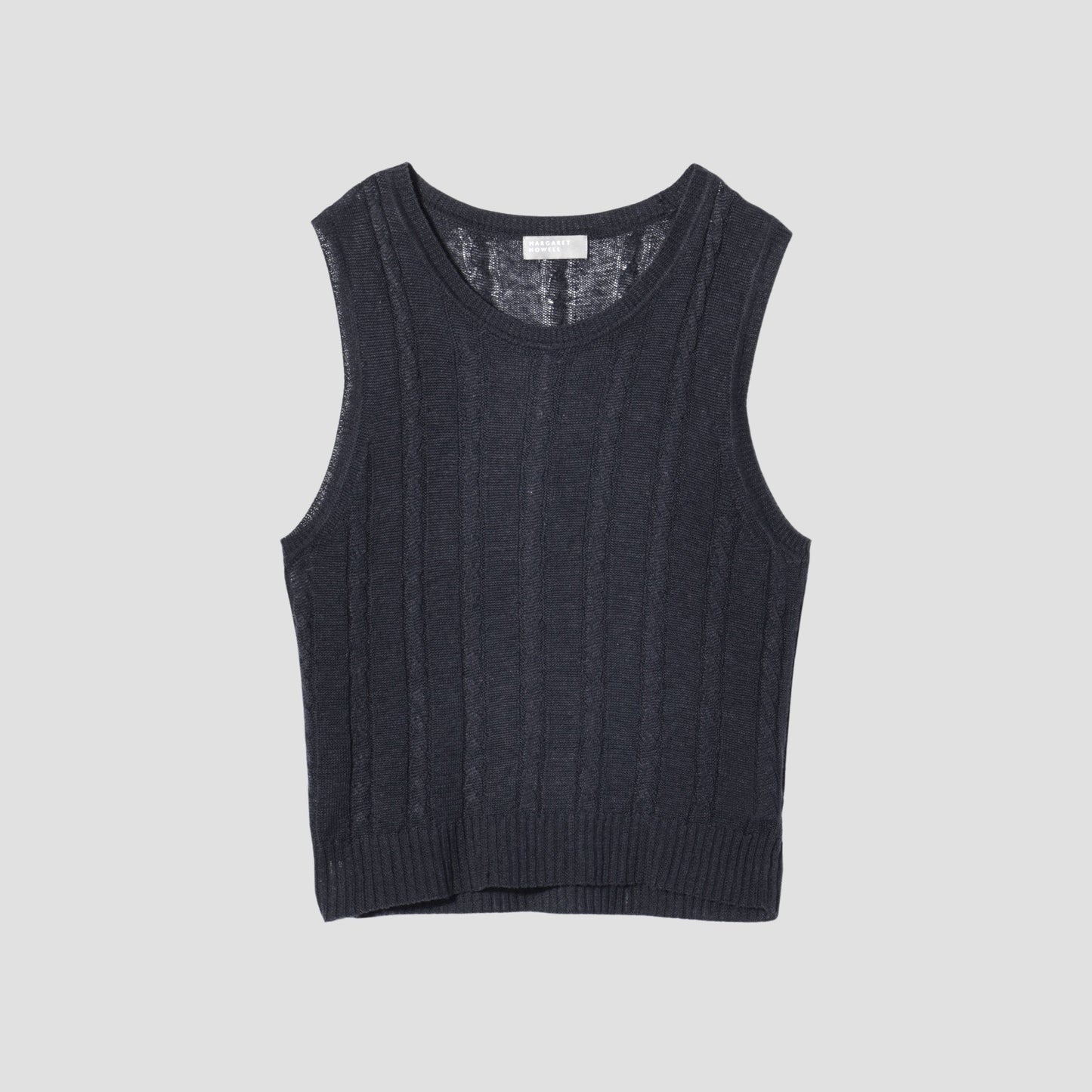 LINEN CABLE VEST KNIT