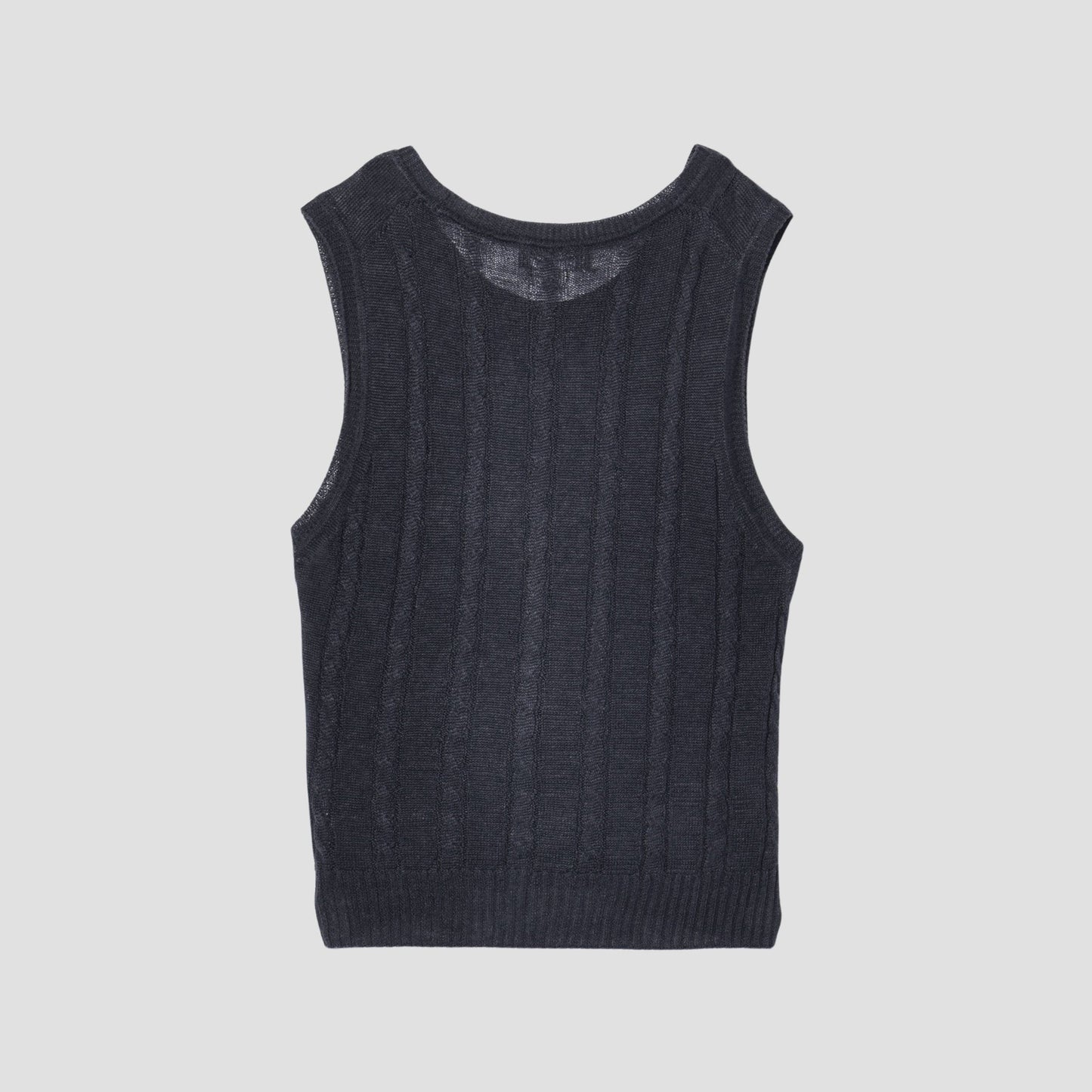 LINEN CABLE VEST KNIT