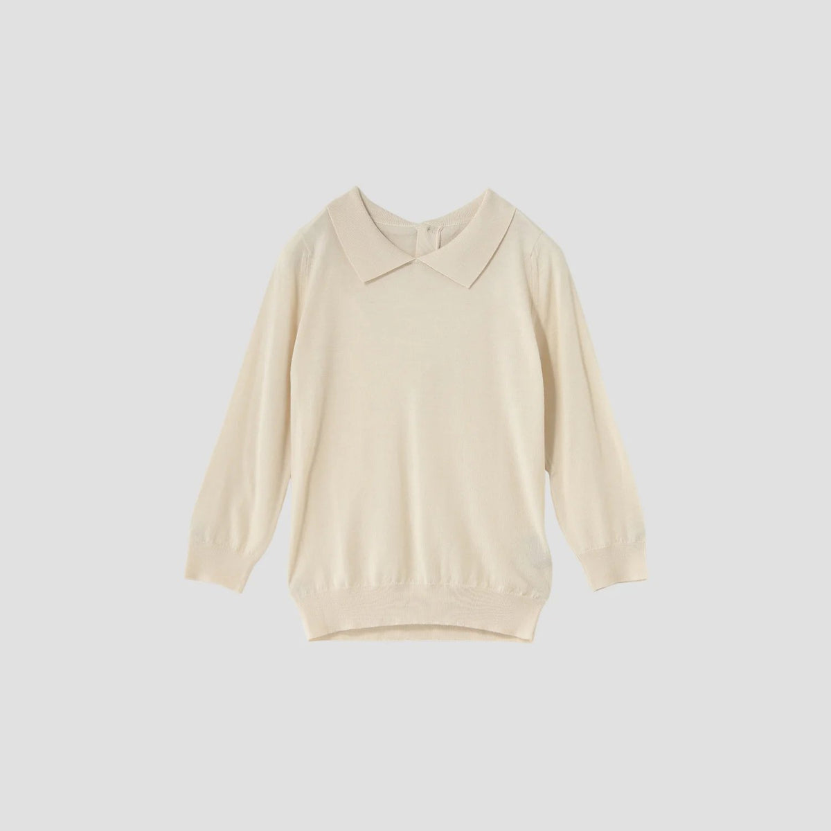 FINE MERINO POLO COLLAR JUMPER KNIT