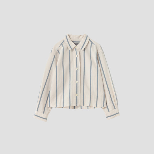 BOLD STRIPE COTTON LINEN SHIRT