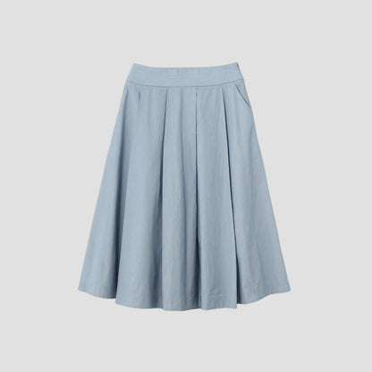HAIRLINE STRIPE COTTON SKIRT