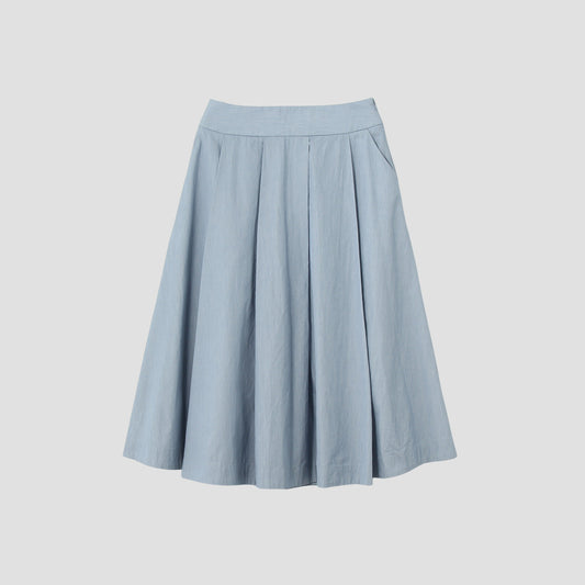 HAIRLINE STRIPE COTTON SKIRT