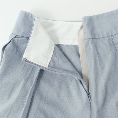 HAIRLINE STRIPE COTTON SKIRT