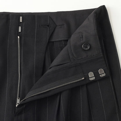 WIDE PINSTRIPE WOOL TROUSERS