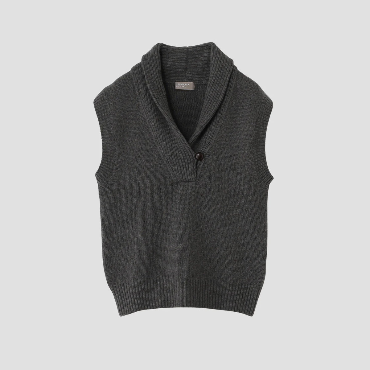 SHAWL COLLAR VEST KNIT