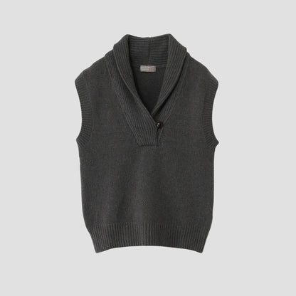 SHAWL COLLAR VEST KNIT