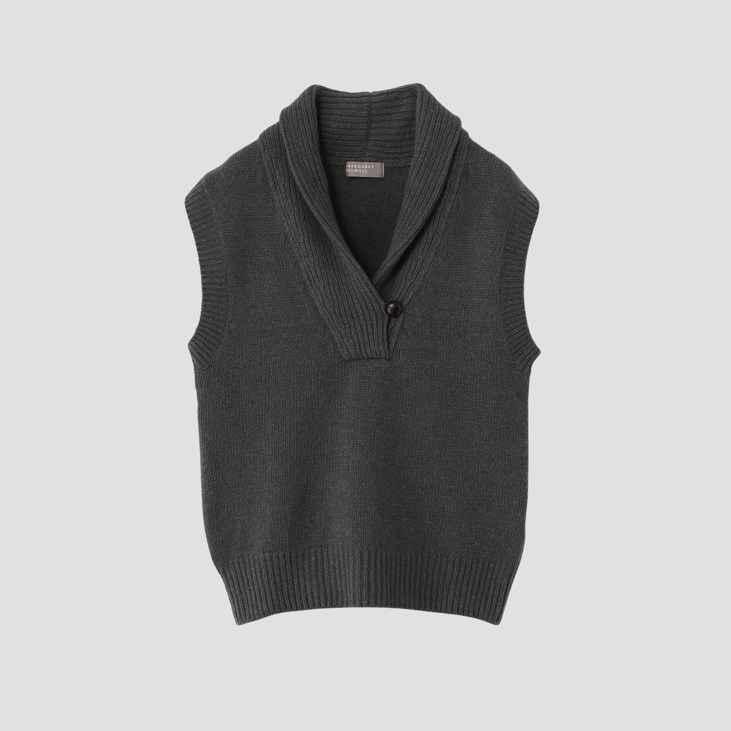 SHAWL COLLAR VEST KNIT