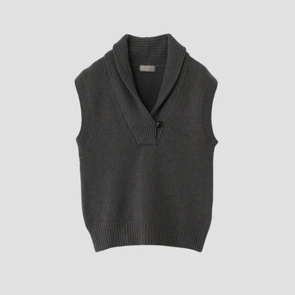 SHAWL COLLAR VEST KNIT