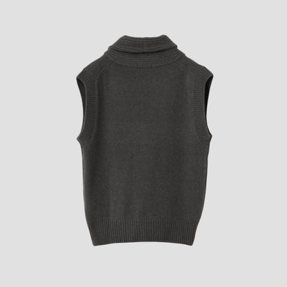 SHAWL COLLAR VEST KNIT