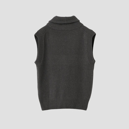 SHAWL COLLAR VEST KNIT