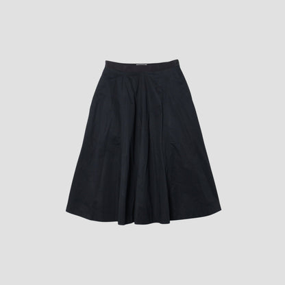 WASHED COTTON SATIN SKIRT