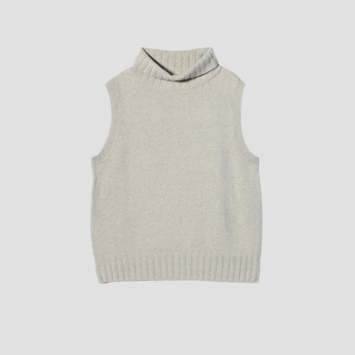 SLEEVELESS ROLL NECK KNIT