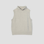 SLEEVELESS ROLL NECK KNIT