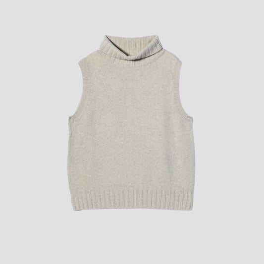 SLEEVELESS ROLL NECK KNIT