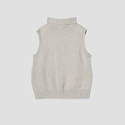 SLEEVELESS ROLL NECK KNIT