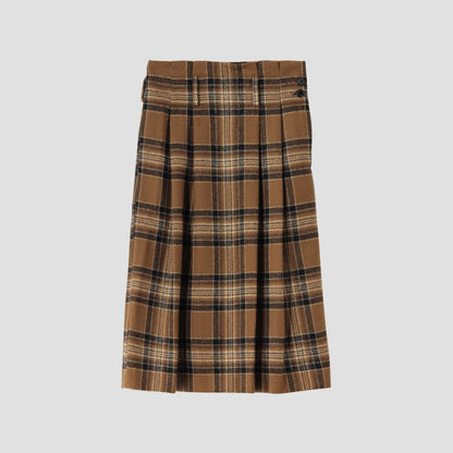 CAMEL TARTAN SKIRT