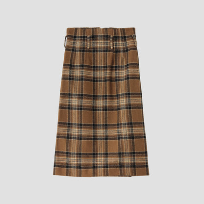 CAMEL TARTAN SKIRT