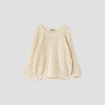 LINEN COTTON RIB JUMPER KNIT