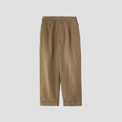 COTTON LINEN PLAIN WEAVE TROUSERS