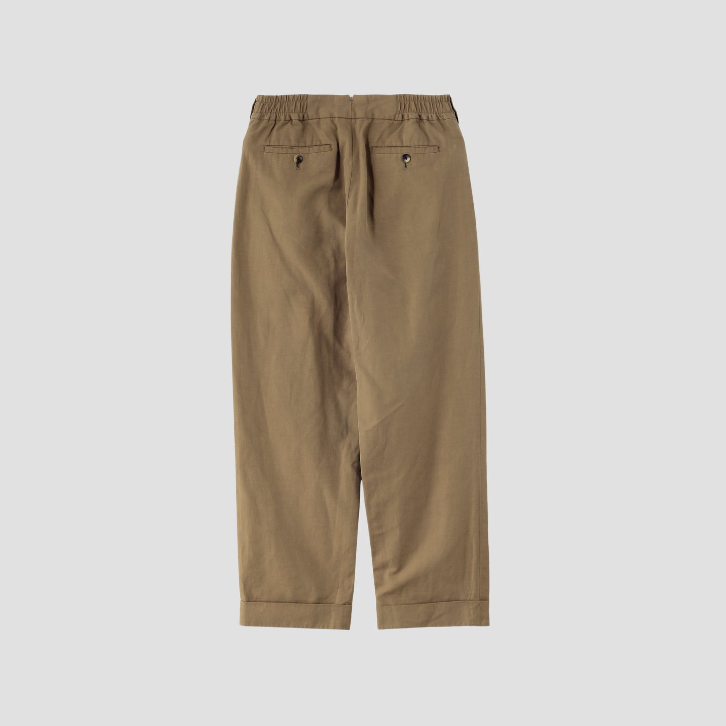 COTTON LINEN PLAIN WEAVE TROUSERS
