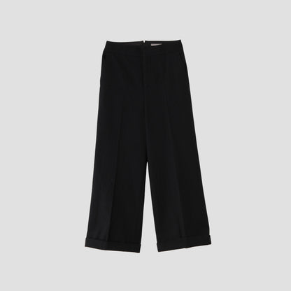 WASHED WOOL TWILL TROUSERS