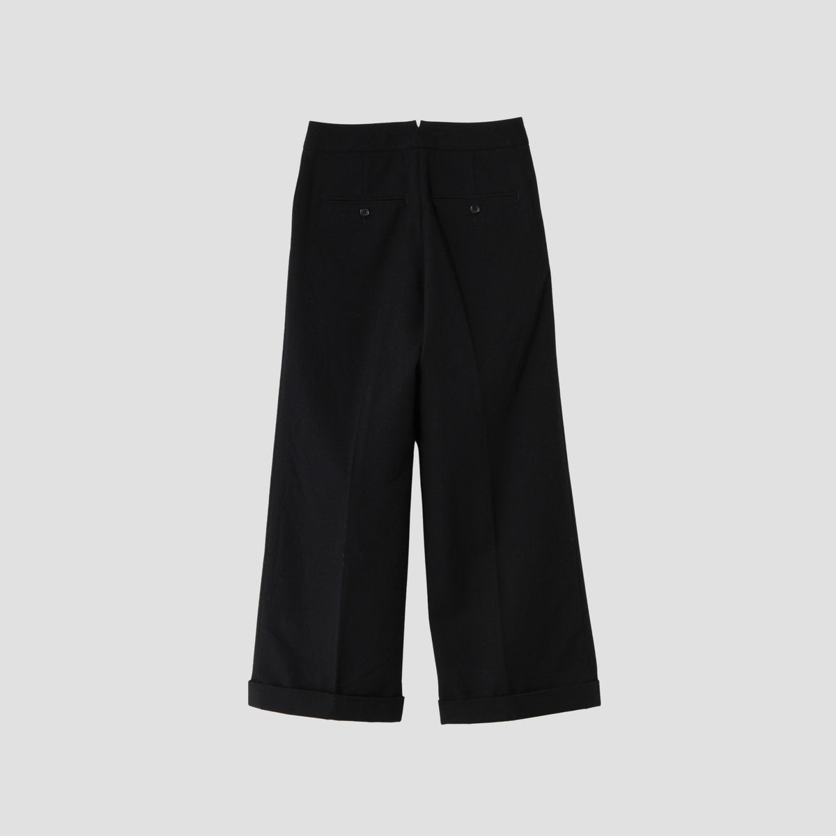 WASHED WOOL TWILL TROUSERS