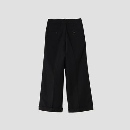 WASHED WOOL TWILL TROUSERS