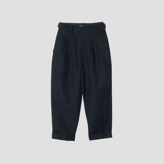 LINEN WOOL TWILL TROUSERS