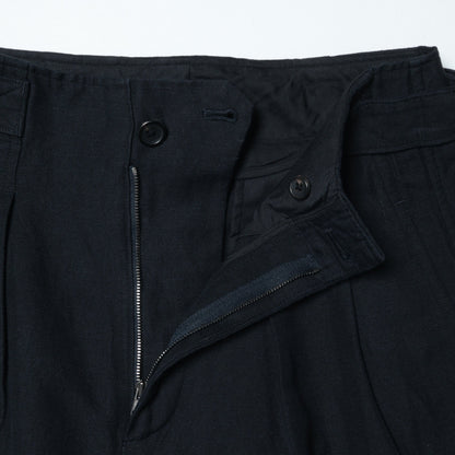 LINEN WOOL TWILL TROUSERS