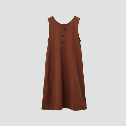 PLAIN COTTON SILK DRESS