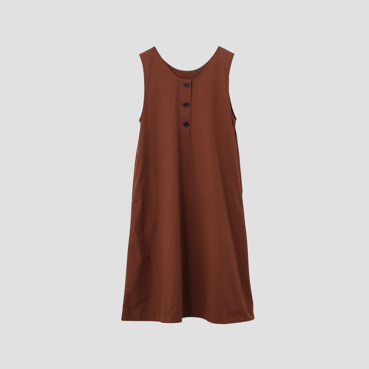 PLAIN COTTON SILK DRESS