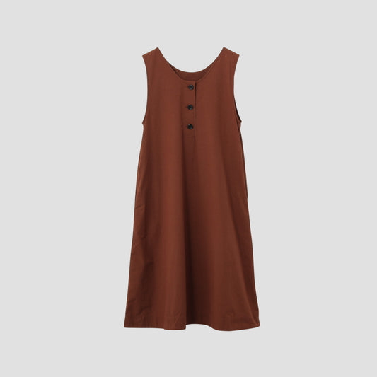 PLAIN COTTON SILK DRESS