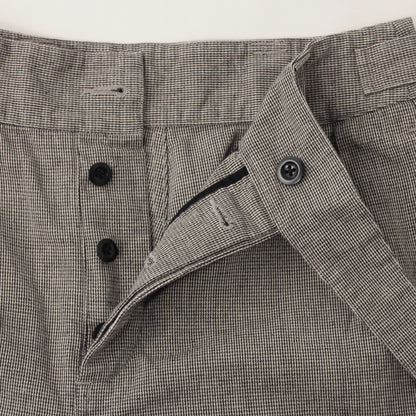 CHEF CHECK COTTON LINEN TROUSERS