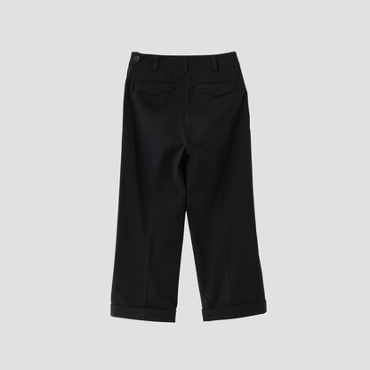 BRUSHED COTTON WOOL TROUSERS