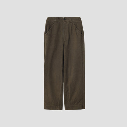 WORN LINEN COTTON DRILL TROUSERS