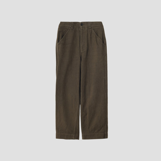WORN LINEN COTTON DRILL TROUSERS